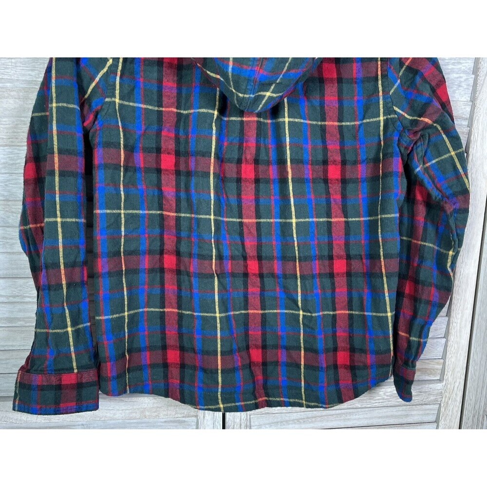 L.L. Bean Women's S Petite Relaxed Fit Plaid Full Zip Hoodie Flannel Shirt - Picture 7 of 7